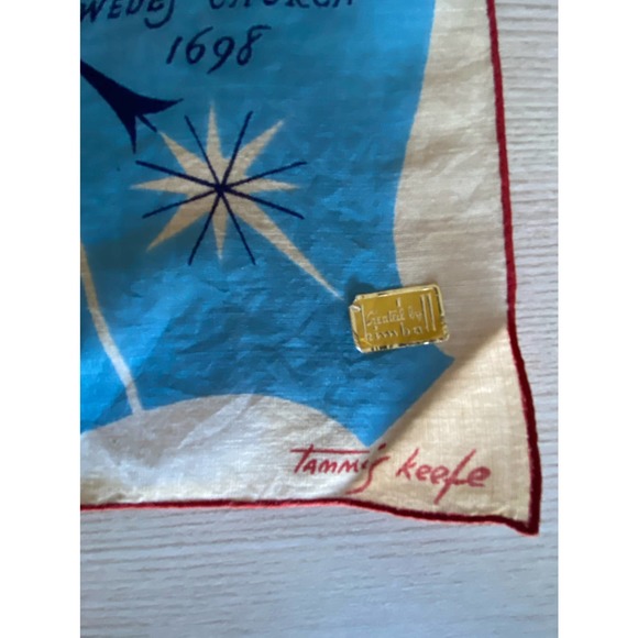 Vtg Tammis Keefe Handkerchief, Wilmington Delaware, Unusual, EUC - Picture 2 of 9